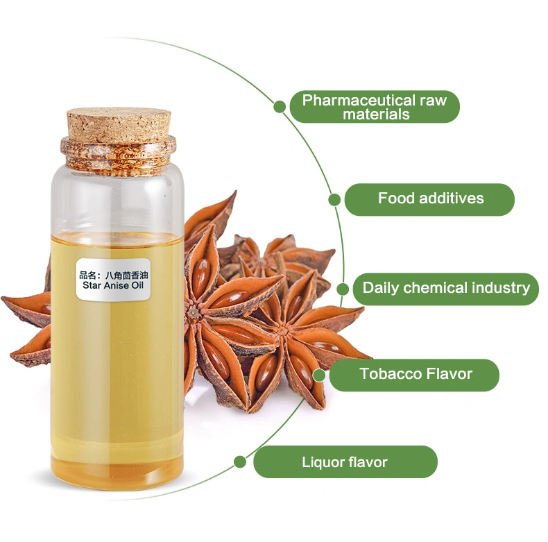 100% Pure Natural Plant Extracted Food Flavor Perfume Oil CAS 68952-43-2 Star Anise Oil for Sale